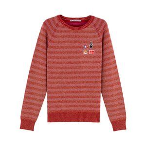 Maison Kitsuné x Peter Jensen pink sparkly wool sweater